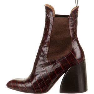 Chloe embossed Chelsea boots leather